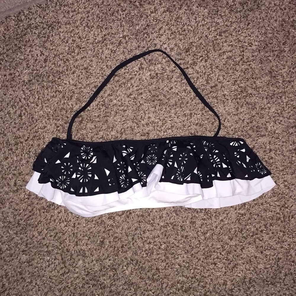 PINK Ruffled Bandeau Bikini Top